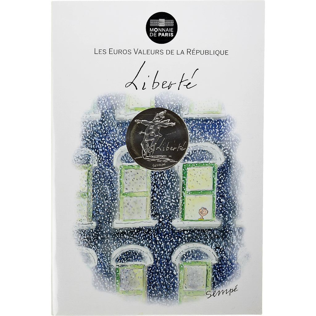 France, 10 Euro, Sempé - Hiver - Liberté, 2014, MDP, MS(65-70), Silver