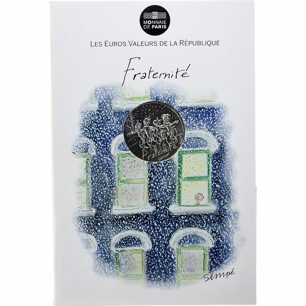 Francja, 10 Euro, Sempé - Hiver - Fraternité, 2014, MDP, MS(65-70), Srebro