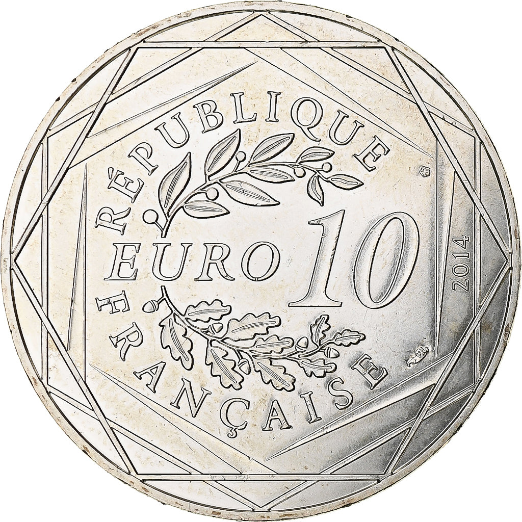 Frankrijk, 10 Euro, Sempé - Été - Liberté, 2014, MDP, UNC-, Zilver