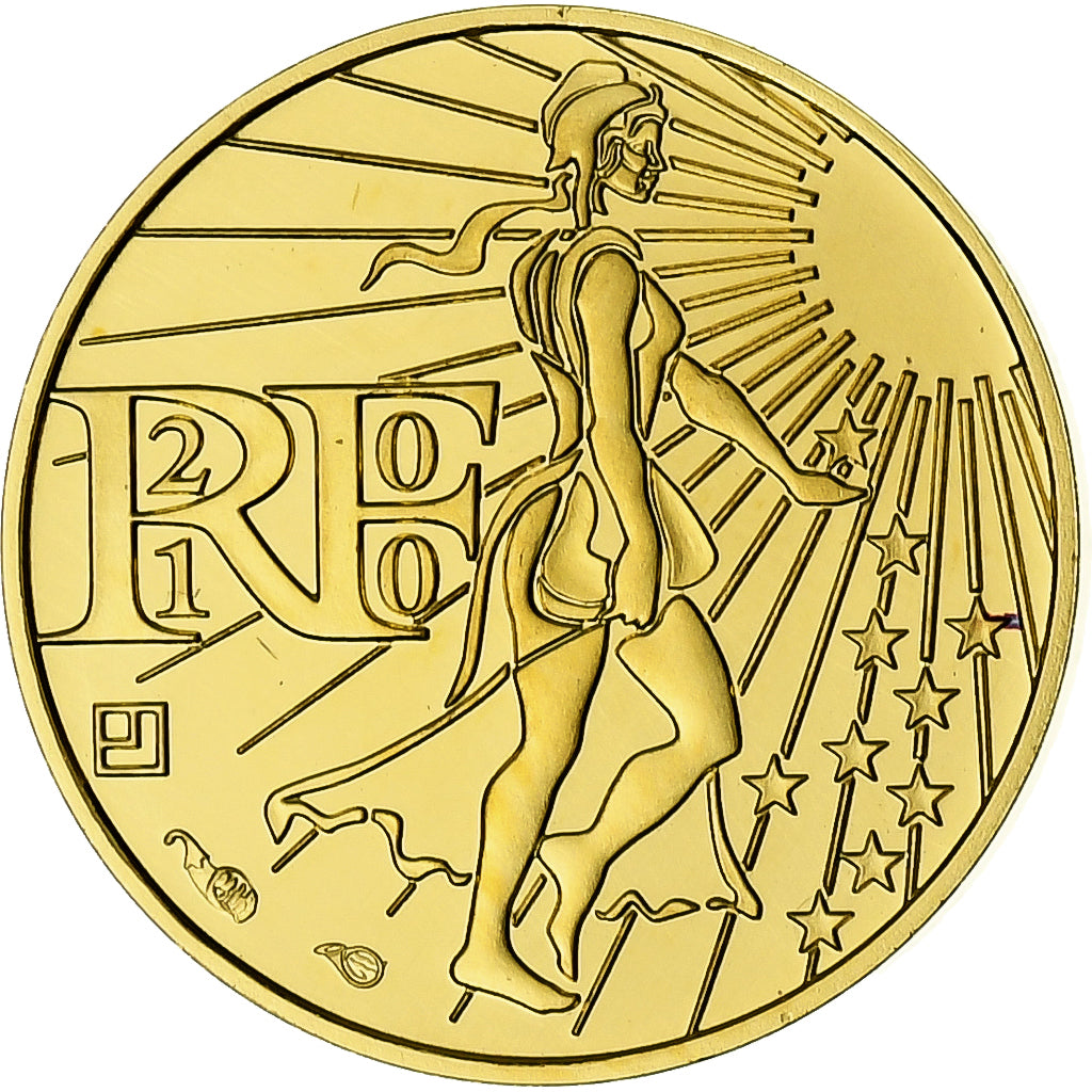 France, Semeuse, 100 Euro, 2010, MDP, BU, MS(64), Gold