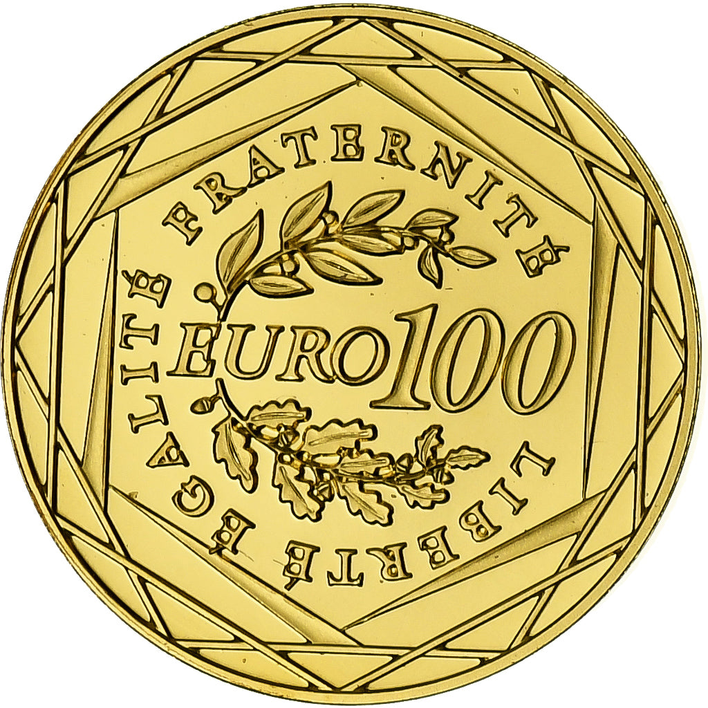 France, Semeuse, 100 Euro, 2010, MDP, BU, MS(64), Gold