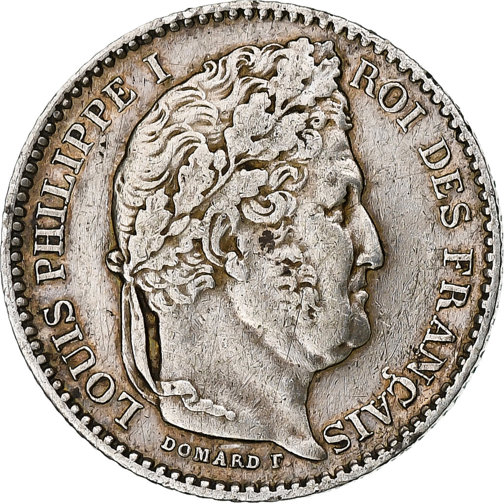 Francia, Louis-Philippe I, 25 Centimes, 1846, Lille, Plata, MBC, Gadoury:357