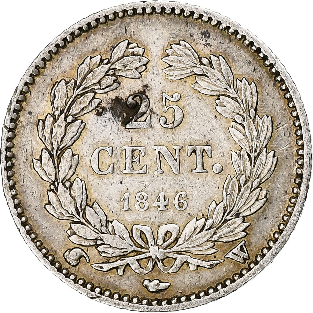 Francia, Louis-Philippe I, 25 Centimes, 1846, Lille, Plata, MBC, Gadoury:357