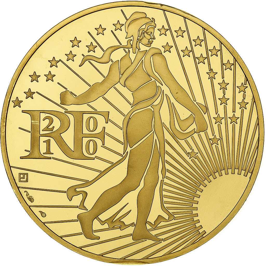 France, Semeuse, 500 Euro, 2010, MDP, BU, MS(64), Gold