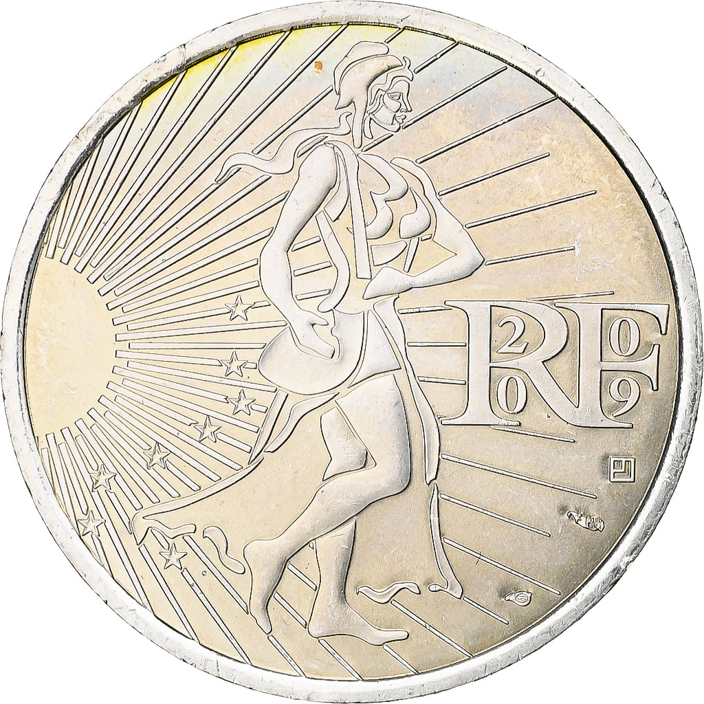 France, Semeuse, 10 Euro, 2009, MDP, MS(63), Silver