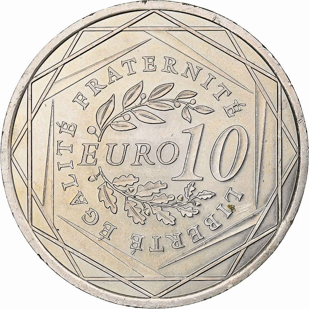 France, Semeuse, 10 Euro, 2009, MDP, MS(63), Silver