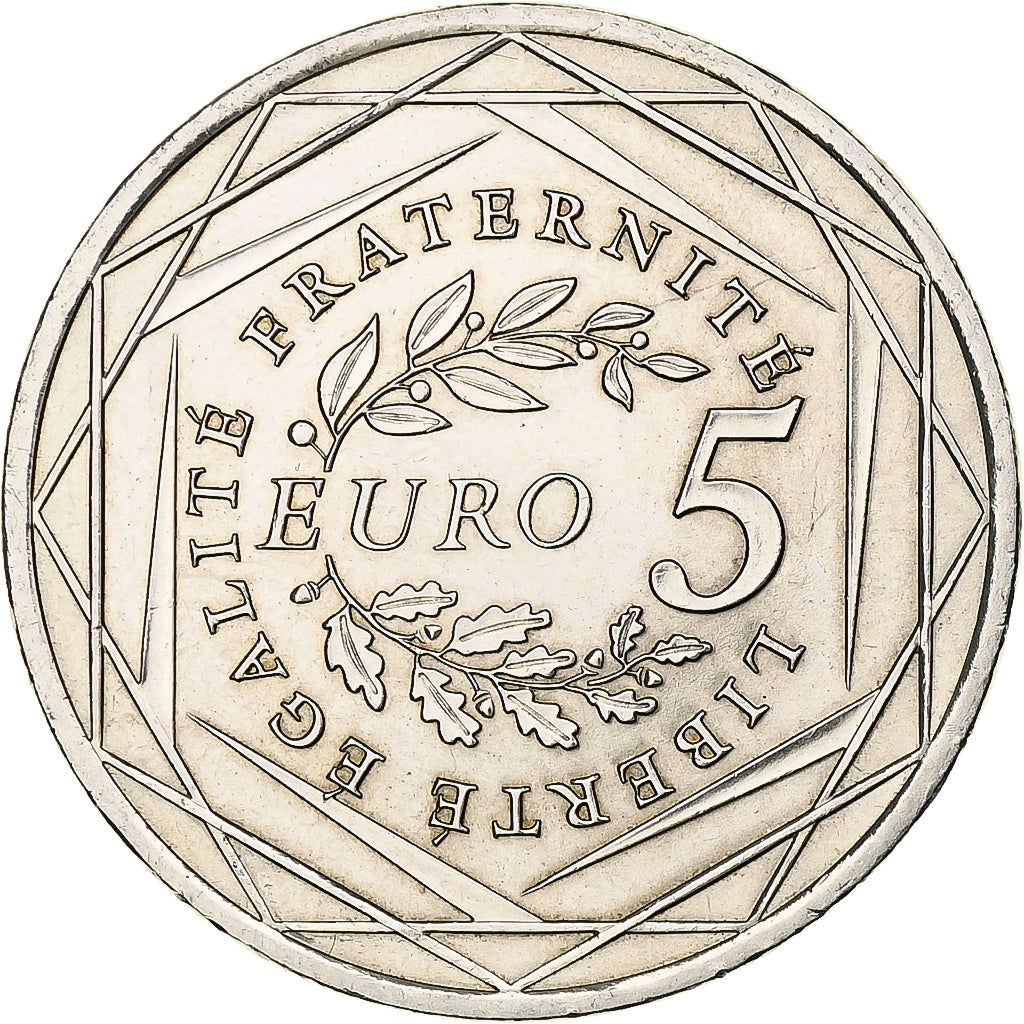 France, Semeuse, 5 Euro, 2008, Paris, MS(63), Silver