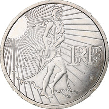 France, Semeuse, 15 Euro, 2008, MDP, MS(63), Silver
