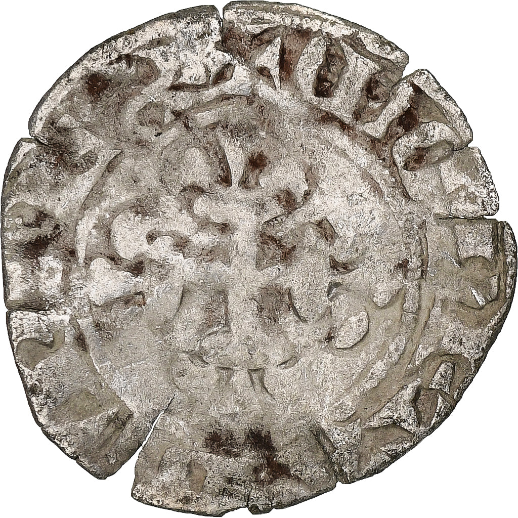 France, Charles IV, Double Parisis, 1323-1328, Billon, F(12-15), Duplessy:244b
