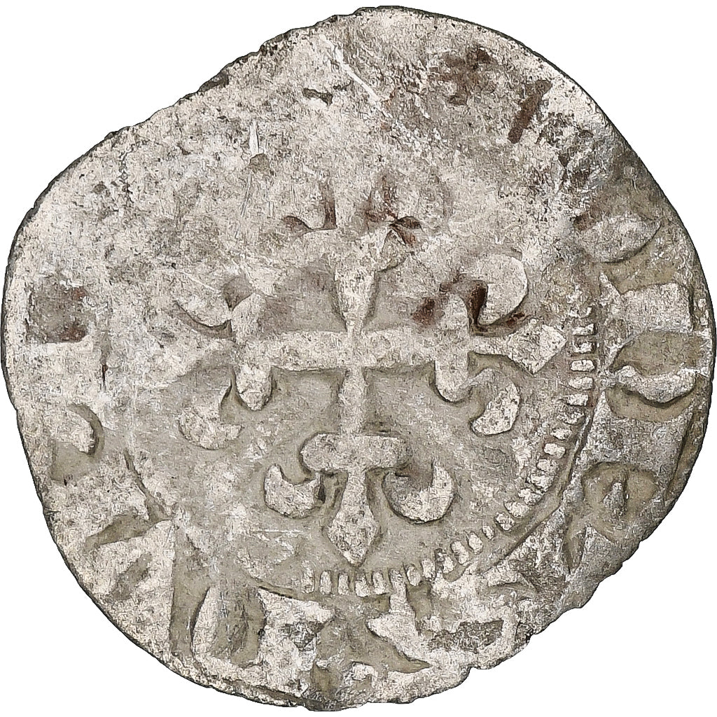 France, Charles IV, Double Parisis, 1323-1328, Billon, F(12-15), Duplessy:244b