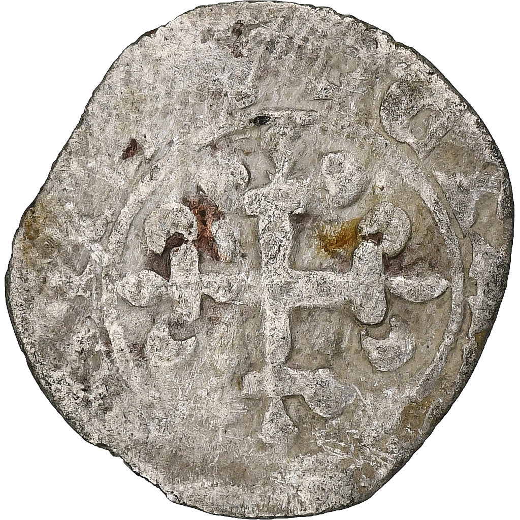 France, Charles IV, Double Parisis, 1323-1328, Billon, VF(20-25), Duplessy:244b