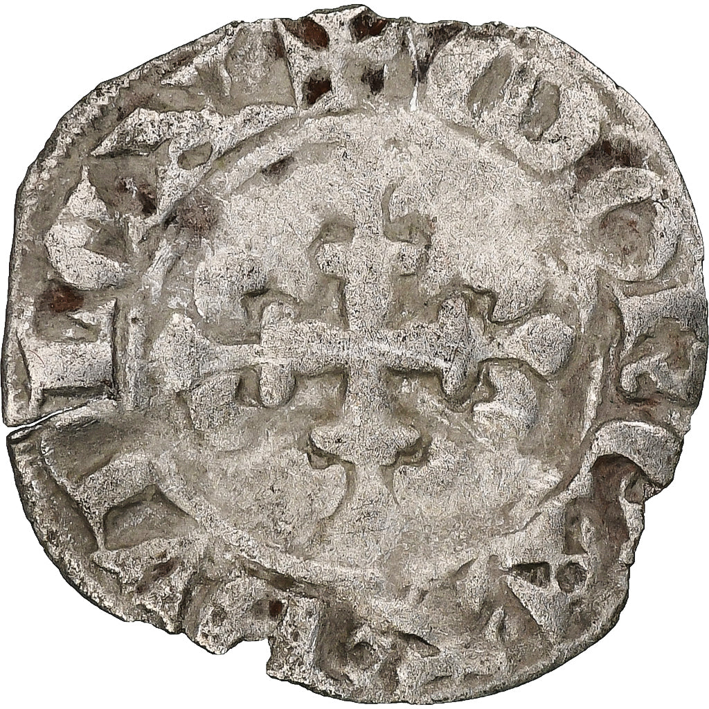 France, Charles IV, Double Parisis, 1323-1328, Billon, VF(30-35), Duplessy:244b