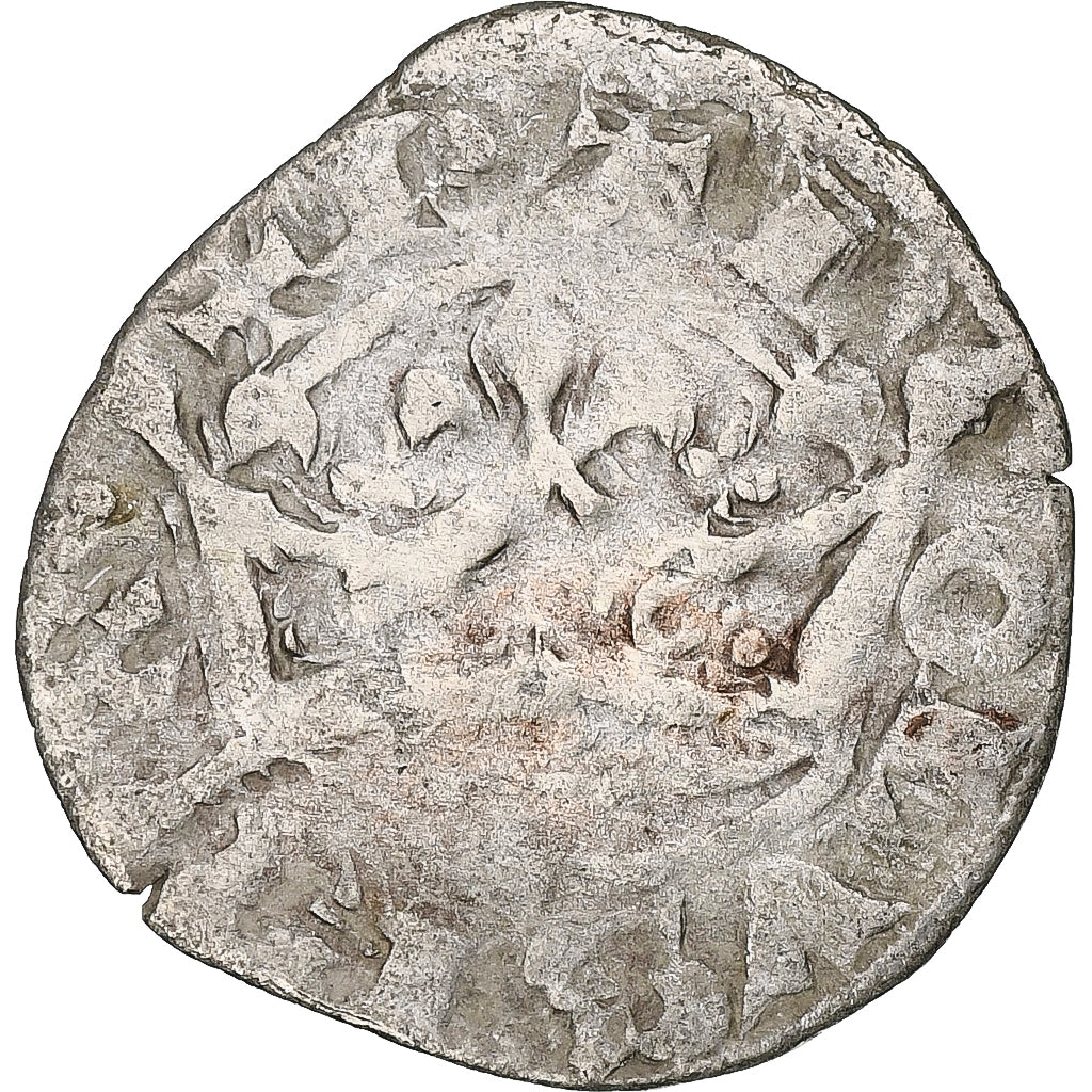 France, Charles IV, Double Parisis, 1323-1328, Billon, VF(30-35), Duplessy:244b