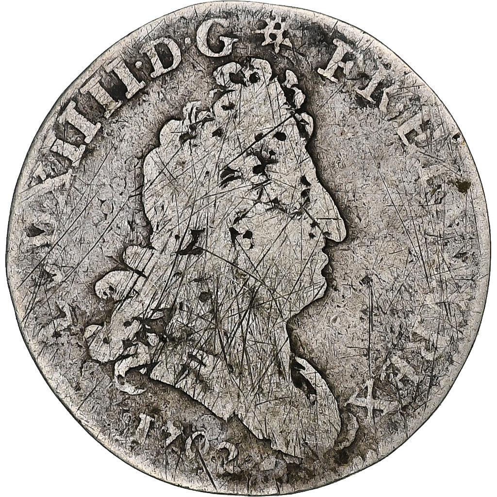 Francja, Louis XIV, 5 Sols aux insignes, 1702, Paris, réformé, Srebro