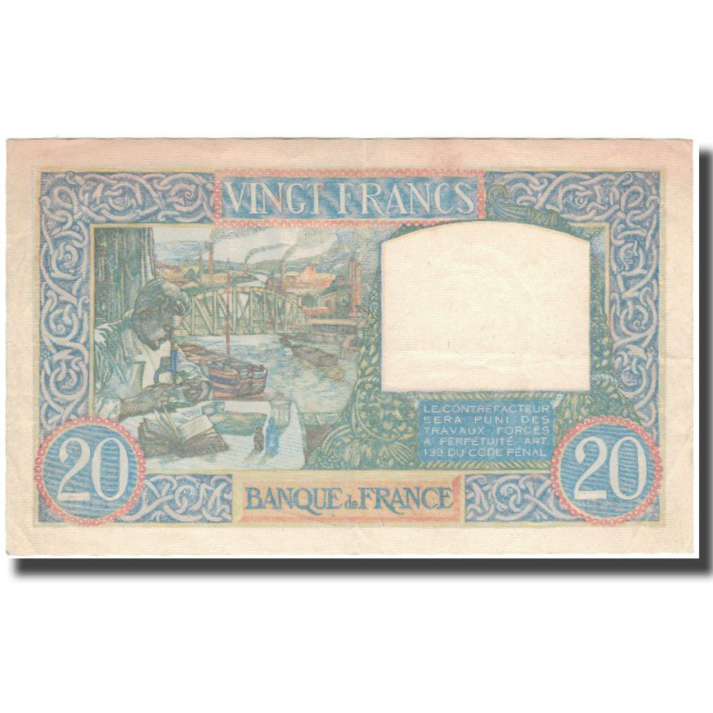 France, 20 Francs, Science et Travail, 1940-07-11, EF(40-45), Fayette:12.04