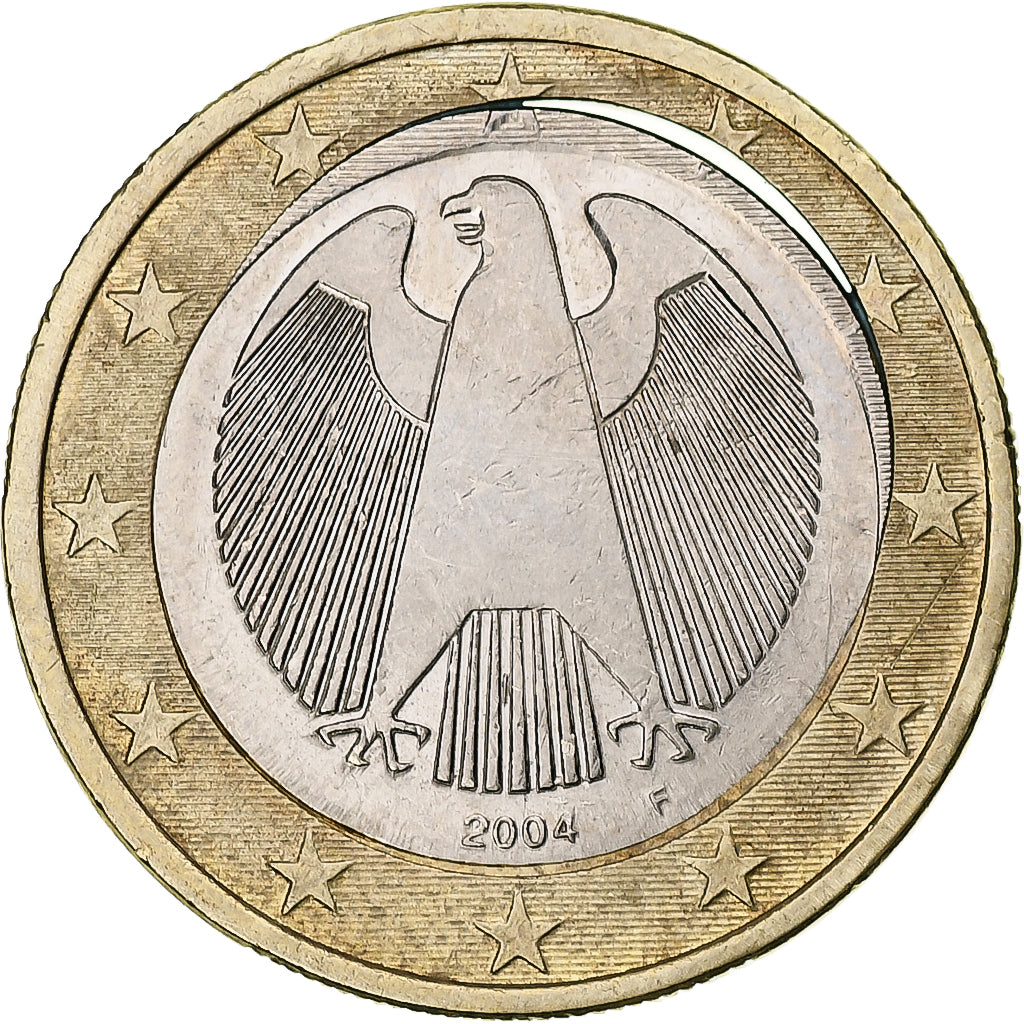 Alemanha, Euro, error double punched center hole, 2004, Bimetálico, AU(55-58)