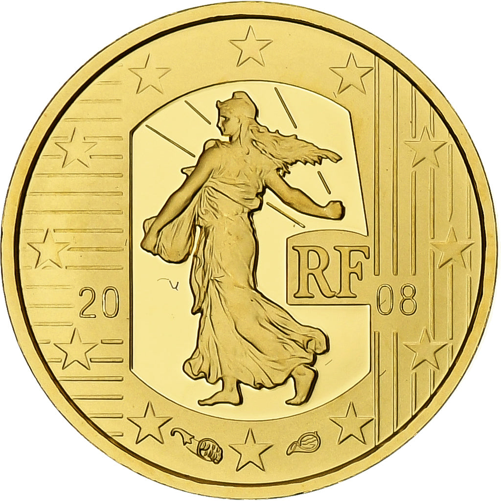 France, Semeuse, 5 Euro, Ve République, 2008, MDP, MS(65-70), Gold