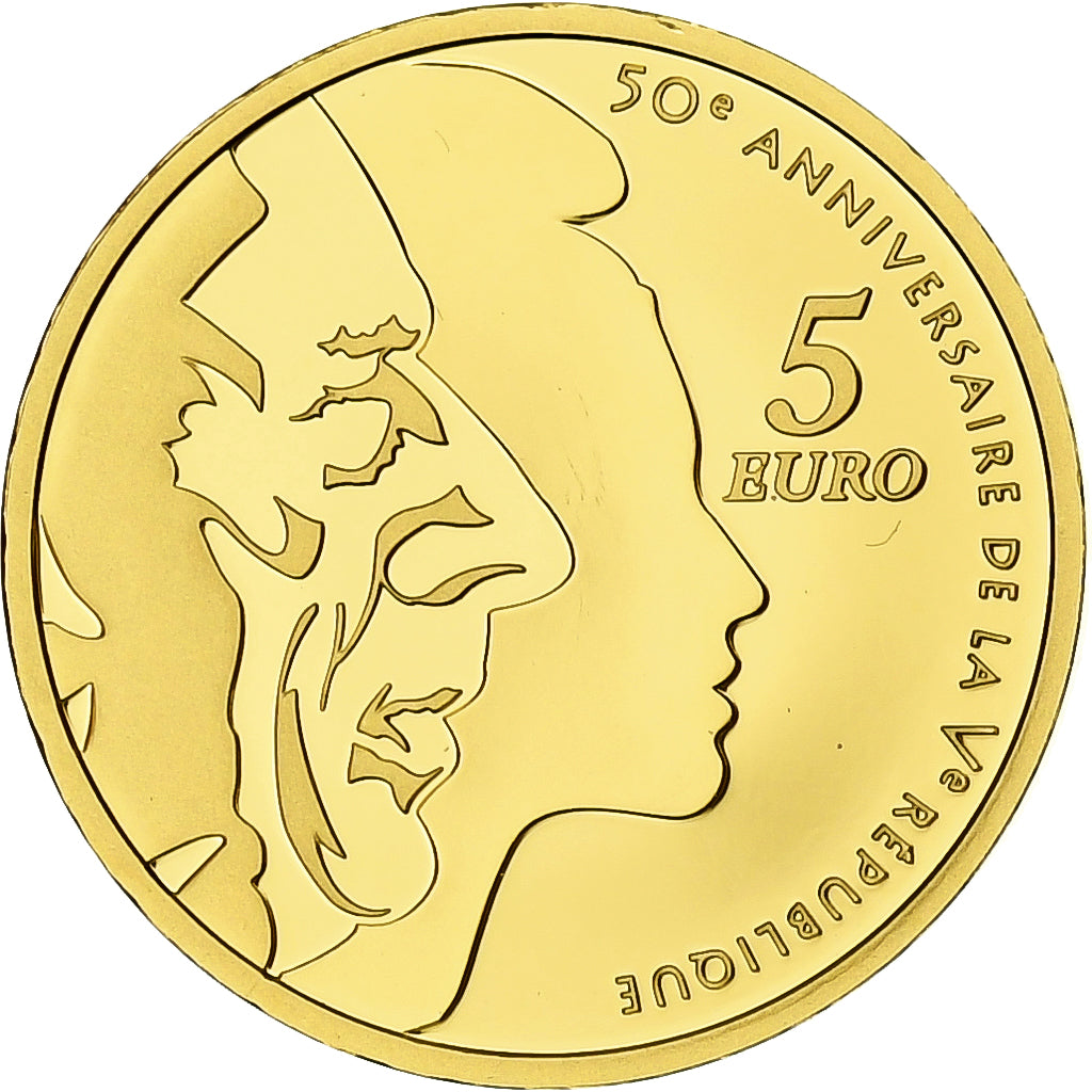 France Semeuse 5 Euro Ve République 2008 MDP MS(65-70) Gold ...