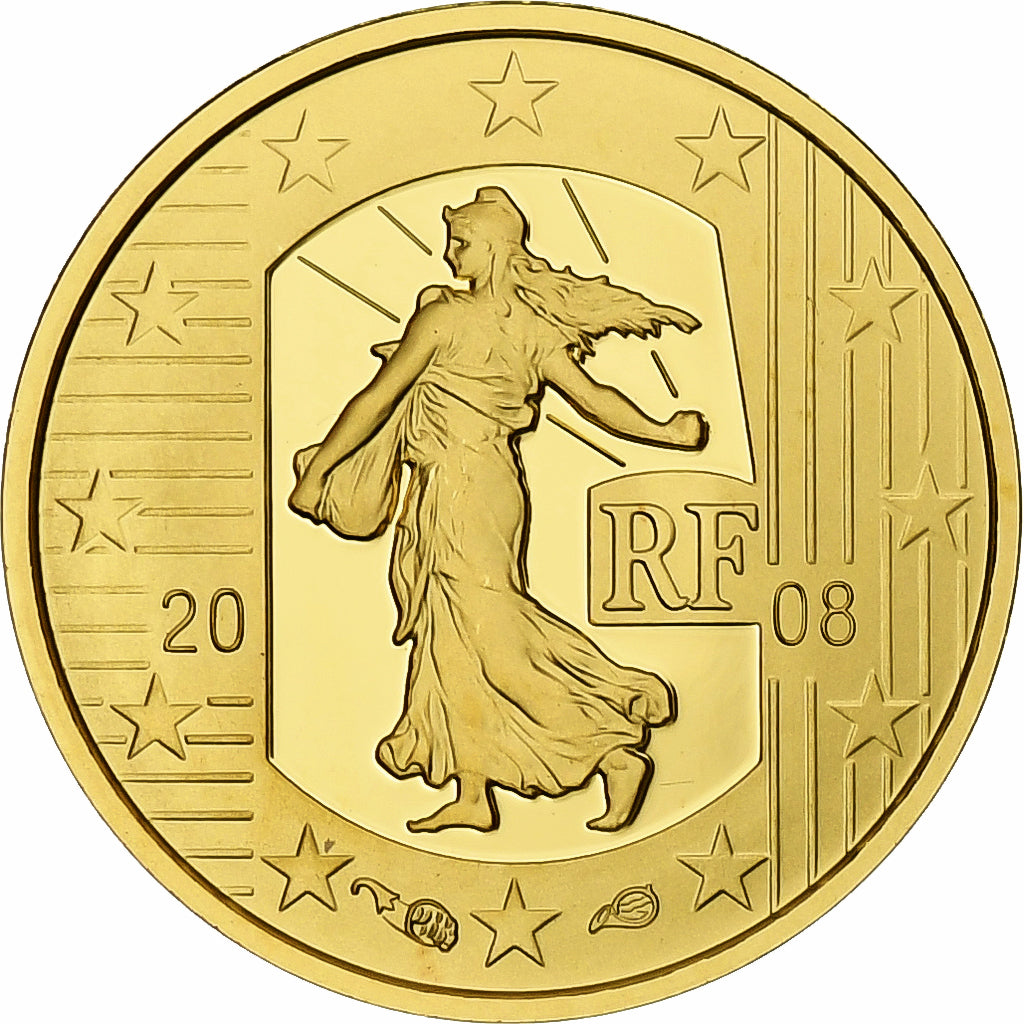 France, Semeuse, 5 Euro, Ve République, 2008, MDP, MS(65-70), Gold