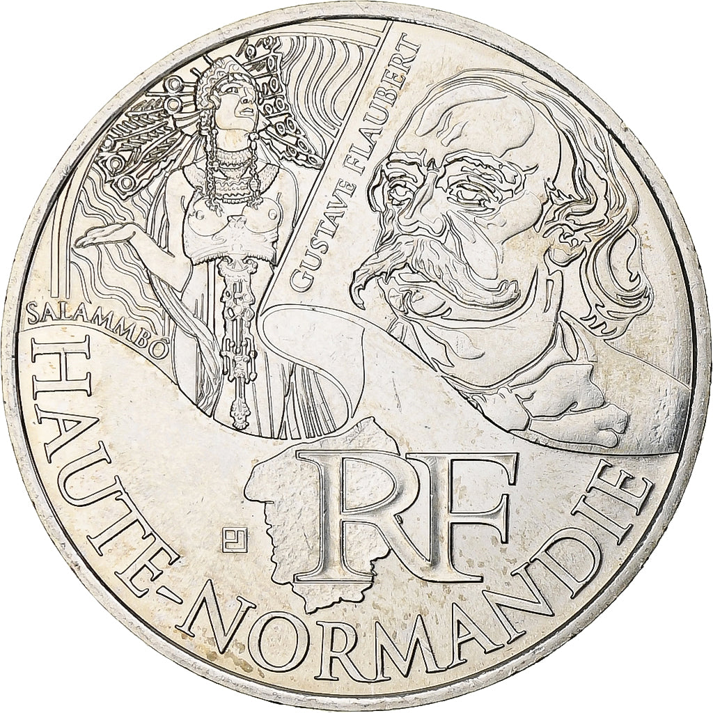 France, 10 Euro, Haute-Normandie, 2012, MDP, MS(63), Silver