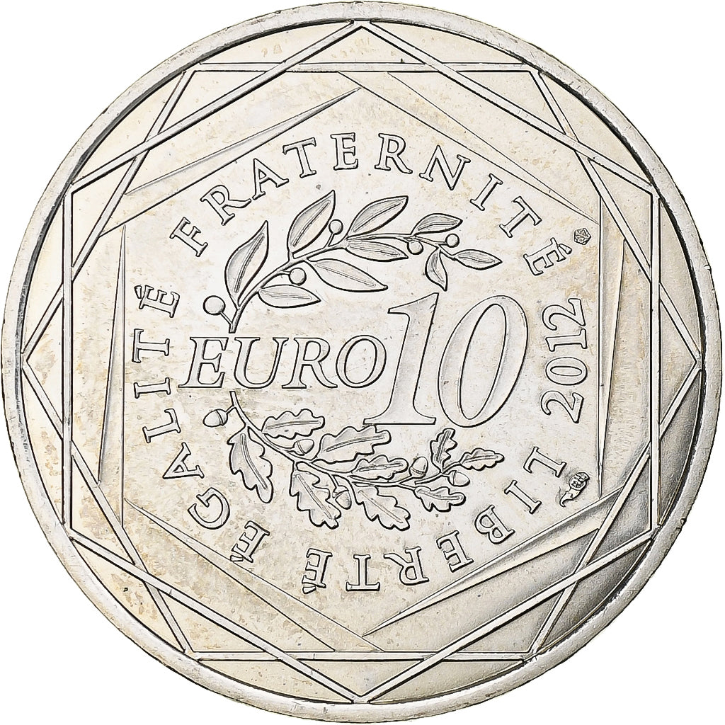 France, 10 Euro, Haute-Normandie, 2012, MDP, MS(63), Silver
