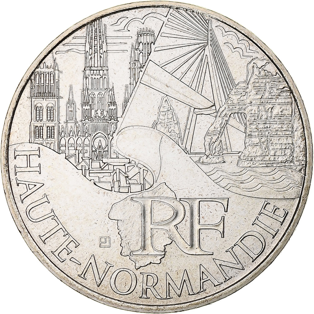 Frankrijk, 10 Euro, Haute-Normandie, 2011, MDP, UNC-, Zilver