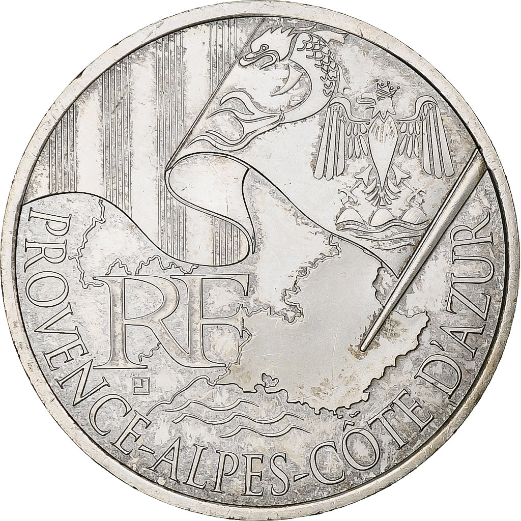 Frankreich, 10 Euro, Provence-Alpes-Côte d'Azur, 2010, MDP, UNZ, Silber
