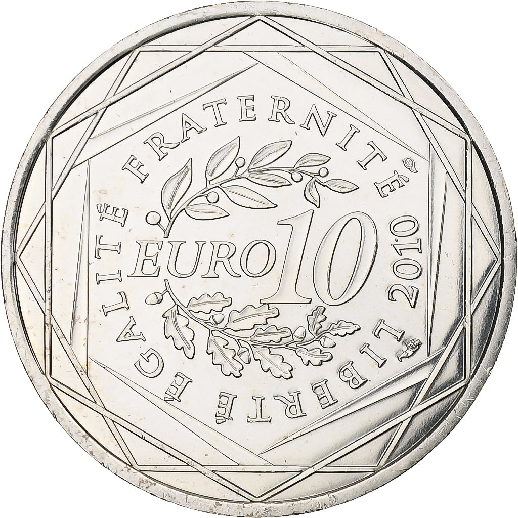France, 10 Euro, Provence-Alpes-Côte d'Azur, 2010, MDP, MS(63), Silver