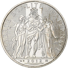 França, Hercule, 10 Euro, 2012, MDP, MS(63), Prata