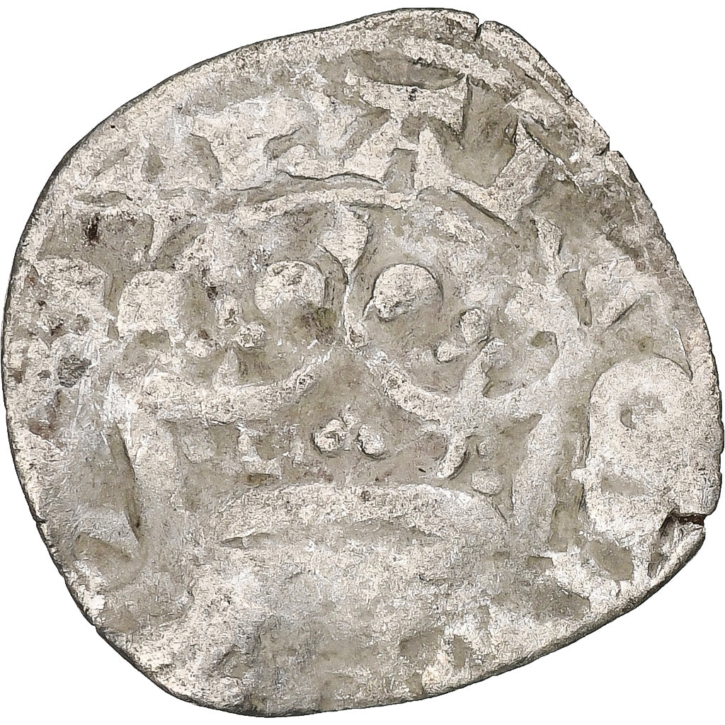 France, Charles IV, Double Parisis, 1323-1328, Billon, VF(20-25), Duplessy:244b