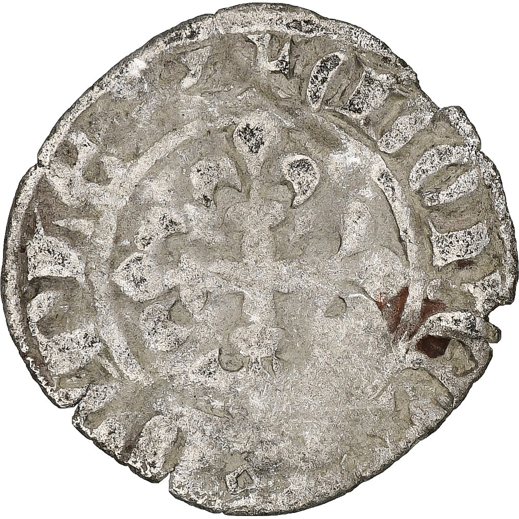 France, Charles IV, Double Parisis, 1323-1328, Billon, VF(20-25), Duplessy:244b