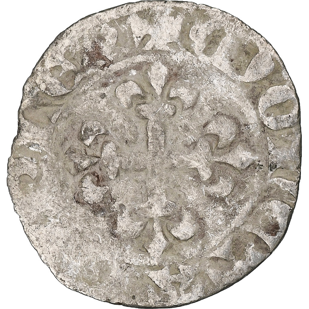 France, Charles IV, Double Parisis, 1323-1328, Billon, VF(20-25), Duplessy:244b