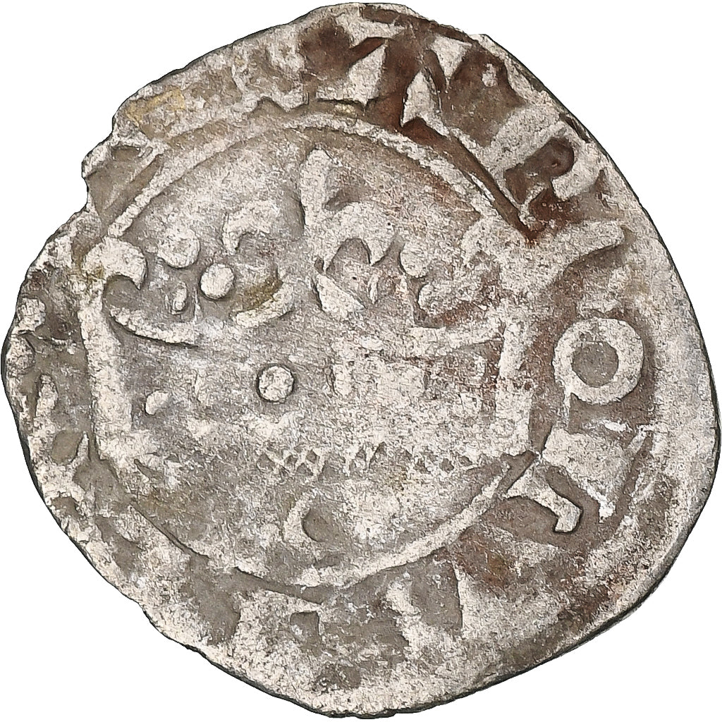 France, Charles IV, Double Parisis, 1323-1328, Billon, VF(30-35), Duplessy:244b