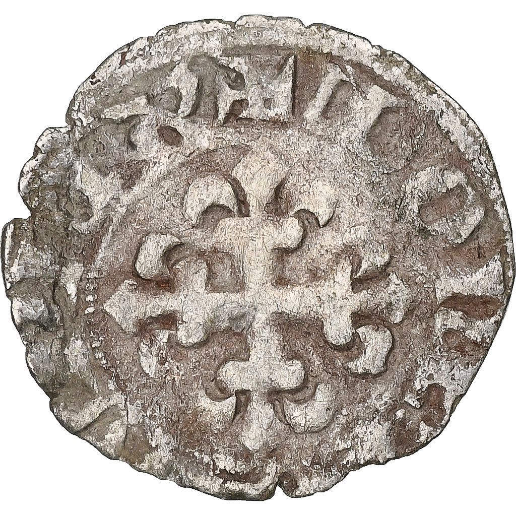 France, Charles IV, Double Parisis, 1323-1328, Billon, VF(30-35), Duplessy:244b