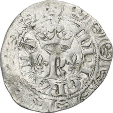 France, Charles V, Blanc au K, 1365-1380, Billon, EF(40-45), Duplessy:363