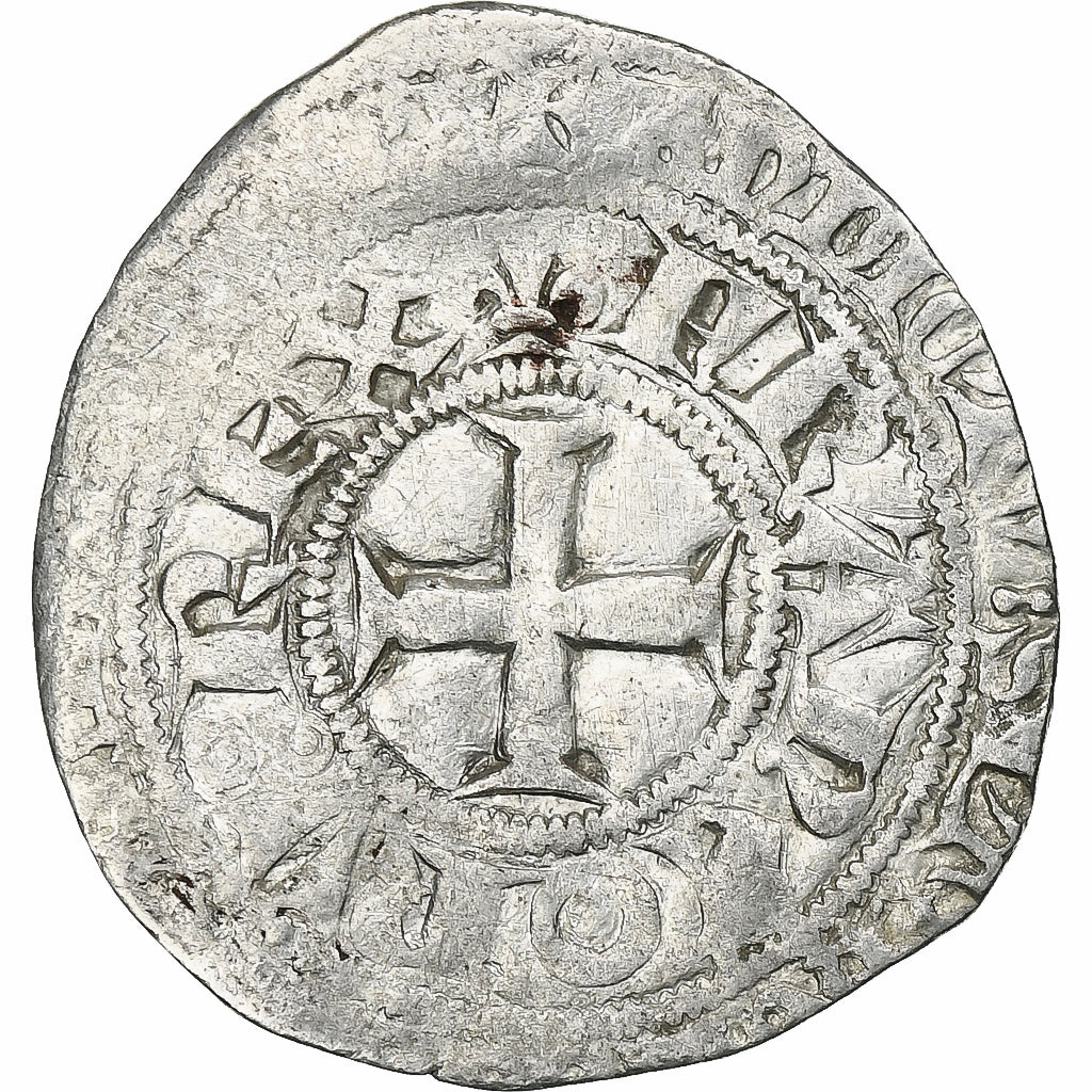 France, Charles V, Blanc au K, 1365-1380, Billon, EF(40-45), Duplessy:363