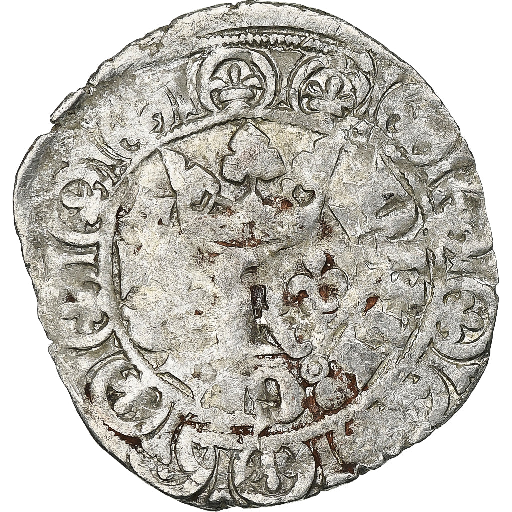 Frankrijk, Karel V, Blanc au K, 1365-1380, Billon, ZF, Duplessy:363