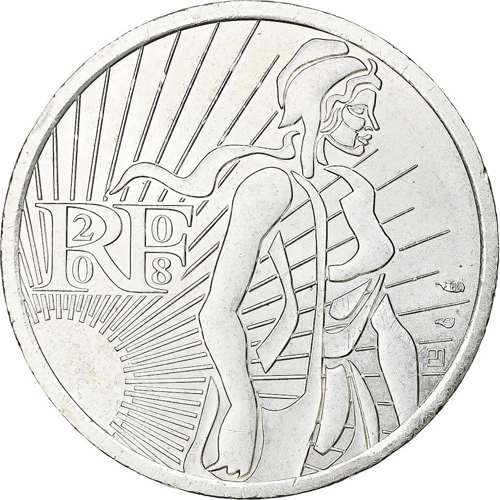 France, 5 Euro, Semeuse, 2008, MDP, Silver, MS(63)
