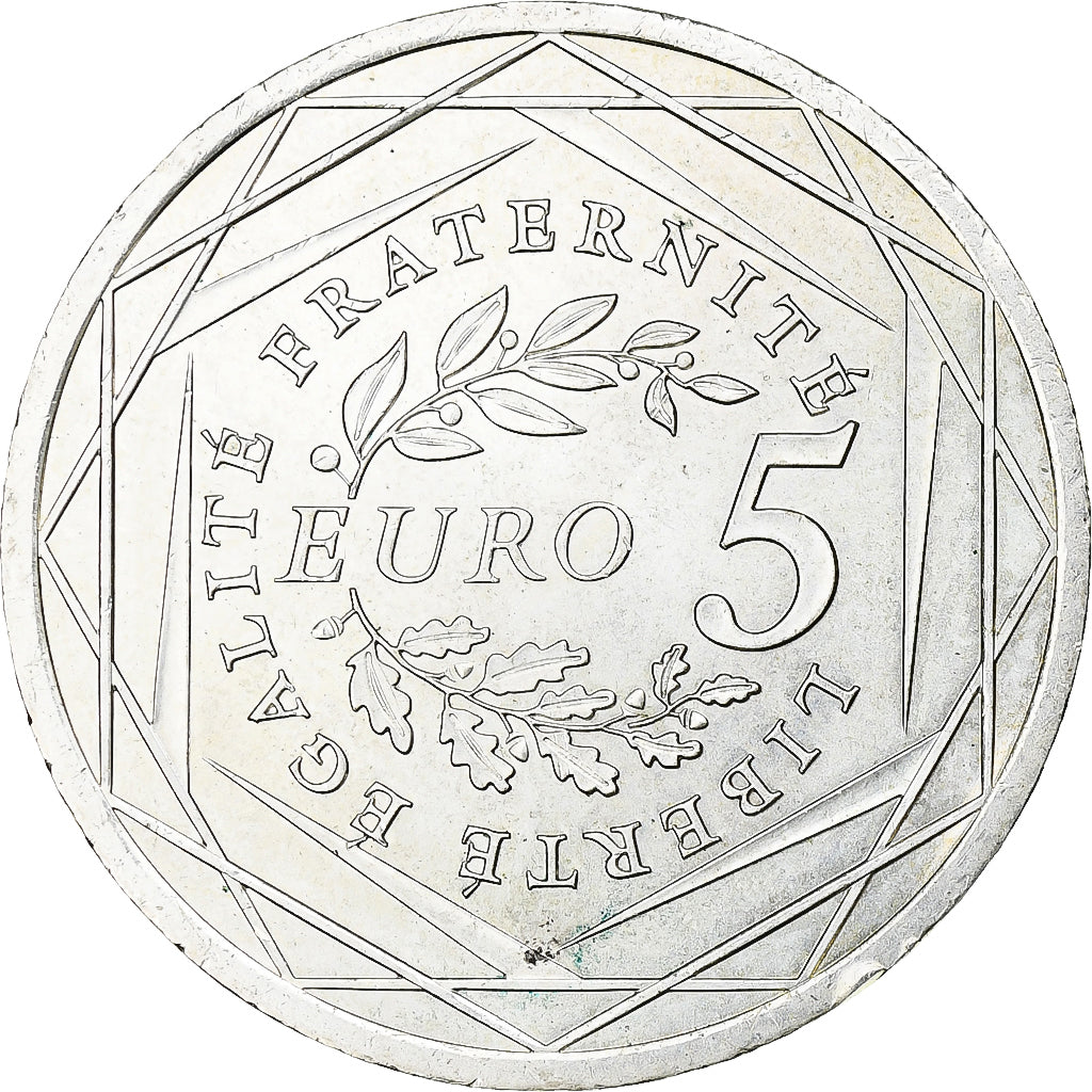 France, 5 Euro, Semeuse, 2008, MDP, Silver, MS(63)