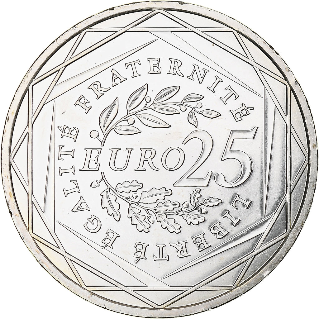 France, 25 Euro, Semeuse, 2009, MDP, Silver, MS(64)