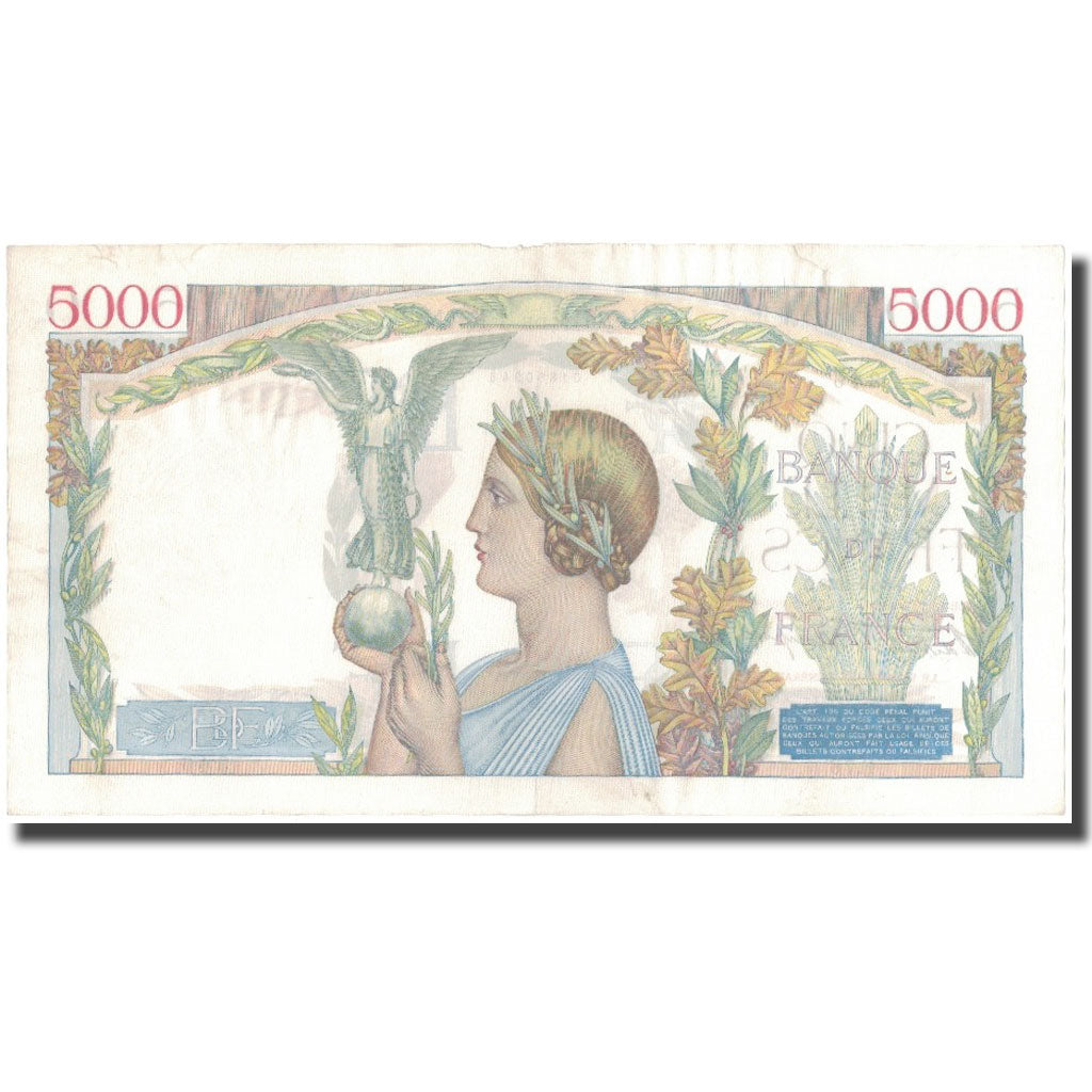 Frankreich, 5000 Francs, Victoire, 1938-12-08, S+, Fayette:46.1, KM:97a