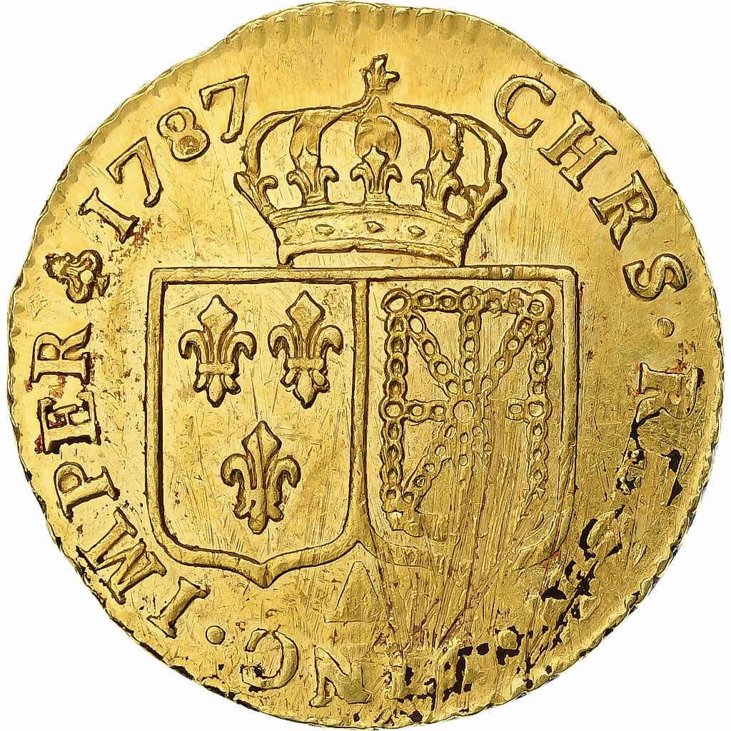 France, Louis XVI, Louis d'or à la tête nue, 1787, Paris, Gold, EF(40-45)