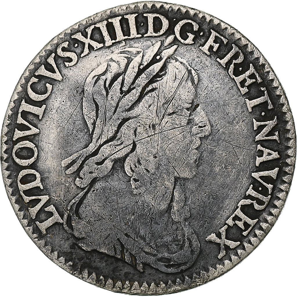 France, Louis XIII, 1/12 Ecu, 2ème poinçon de Warin, 1643, Paris, Argent, TB+