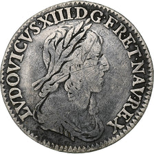 France, Louis XIII, 1/12 Ecu, 2ème poinçon de Warin, 1643, Paris, Argent, TB+