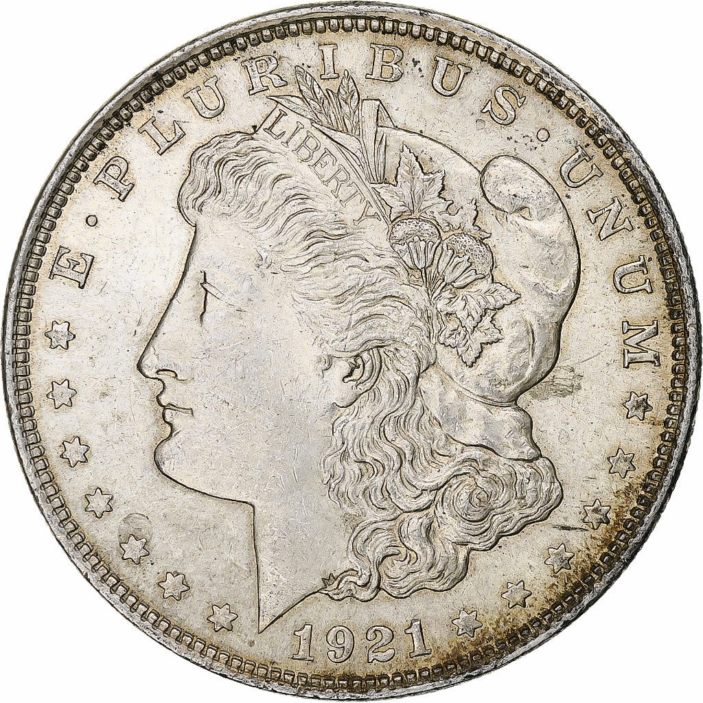 United States, Dollar, Morgan, 1921, Philadelphia, Silver, AU(55-58)