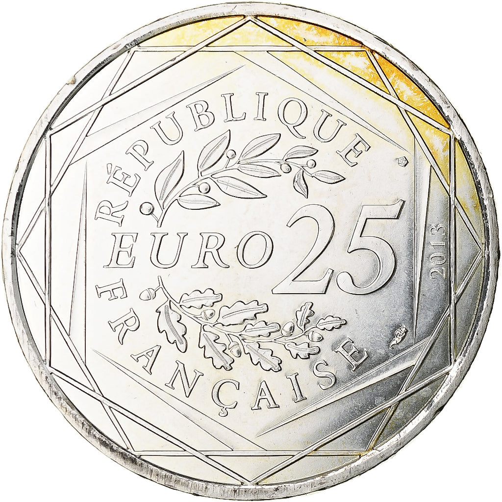 France, 25 Euro, Justice, 2013, MDP, Silver, MS(64)