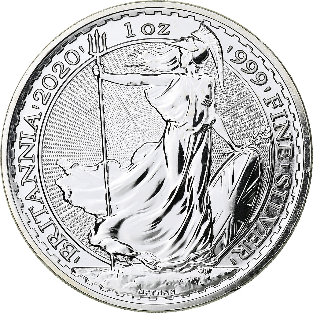 Great Britain, Elizabeth II, 2 Pounds - 1 Oz, Britannia, 2020, London, Silver