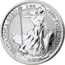 Great Britain, Elizabeth II, 2 Pounds - 1 Oz, Britannia, 2020, London, Silver