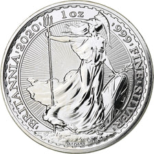 Great Britain, Elizabeth II, 2 Pounds - 1 Oz, Britannia, 2020, London, Silver