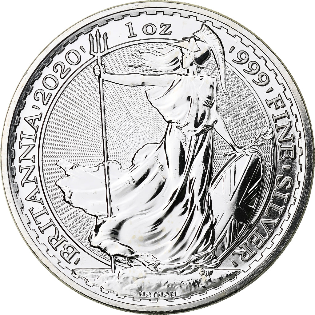 Great Britain, Elizabeth II, 2 Pounds - 1 Oz, Britannia, 2020, London, Silver